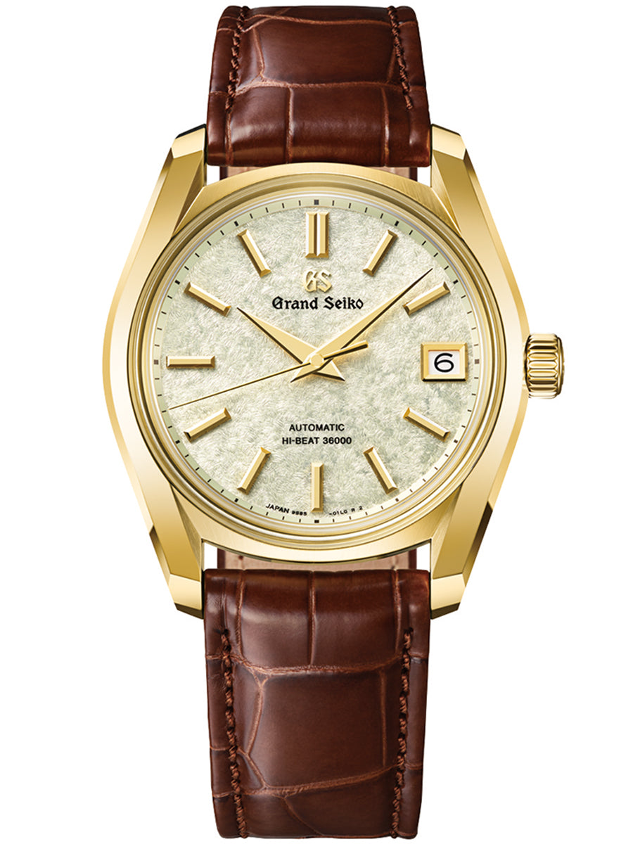 グランドセイコー 62GS メカニカルハイビート 36000 桜若葉 SBGH376 メンズ 機械式 18Kイエローゴールドケース クロコダイル 革バンド