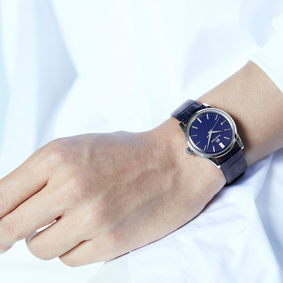 グランドセイコー マスターショップ専用モデル ミドルサイズ クラシックデザイン SBGX349 メンズ レディース 電池式 クオーツ 34mm ネイビーダイヤル 革バンド