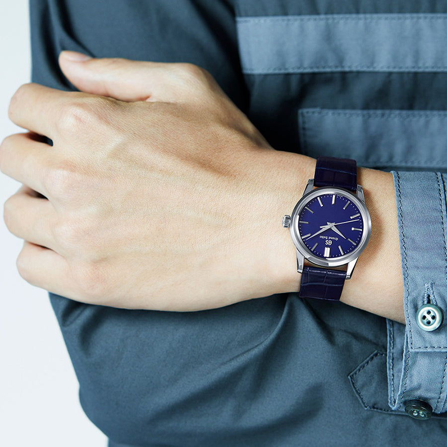 グランドセイコー マスターショップ専用モデル ミドルサイズ クラシックデザイン SBGX349 メンズ レディース 電池式 クオーツ 34mm ネイビーダイヤル 革バンド