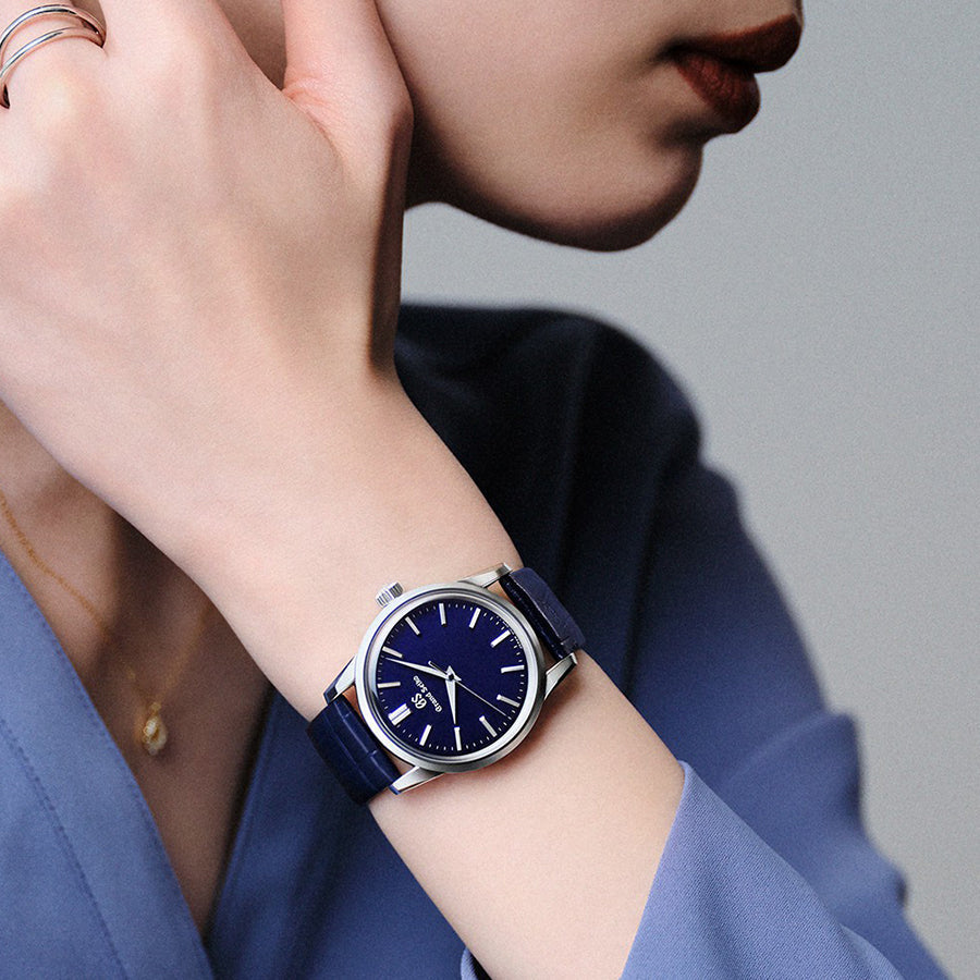 グランドセイコー マスターショップ専用モデル ミドルサイズ クラシックデザイン SBGX349 メンズ レディース 電池式 クオーツ 34mm ネイビーダイヤル 革バンド